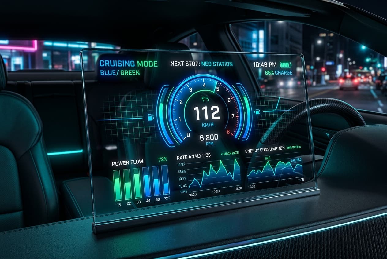 Automotive HUD quote visual dashboard